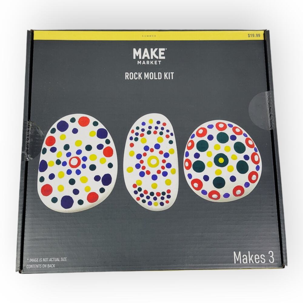 Make Market Rock Mold Kit Makes 3 Kids Craft Christmas OR Birthday Gift NIB